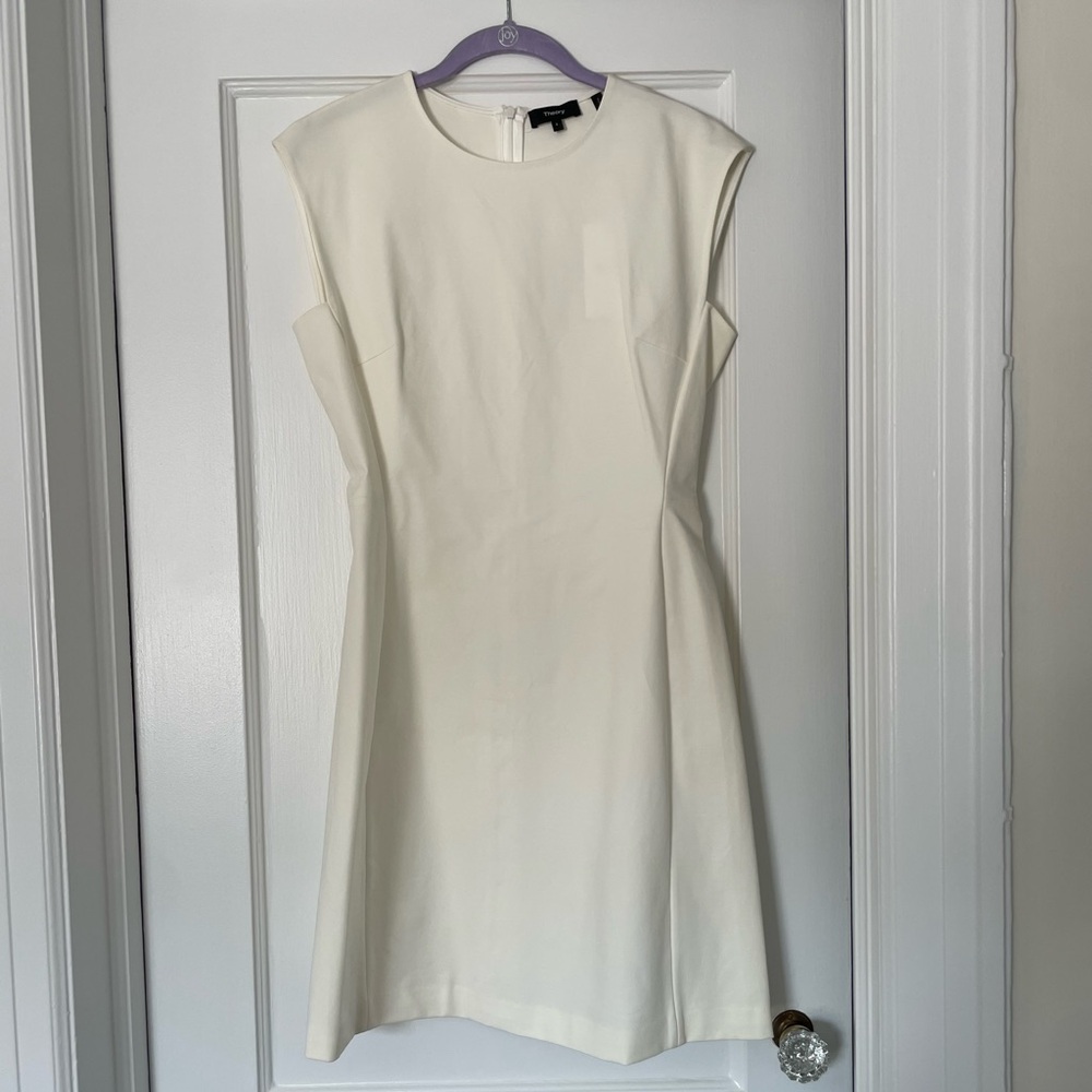 Theory Cream Structured Dress